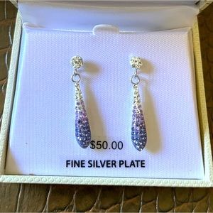 Earrings Brilliant Crystal Teardrop Brand New in Box !